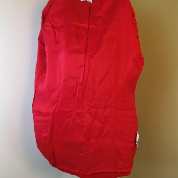 Vintage 80s Liz Claiborne Womans SZ4 Red Wool Lined Blazer Office Tailored - Picture 10 of 11